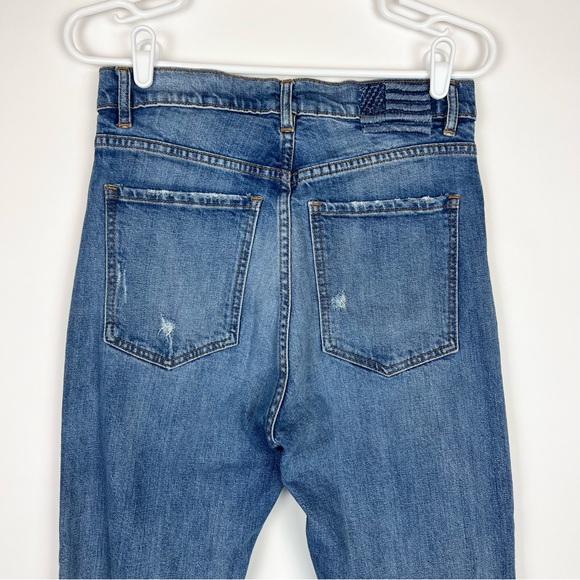 Revice Denim High Waisted Frayed Hem Ankle Cropped Jeans Distressed Size 30 - Picture 6 of 10